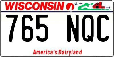 WI license plate 765NQC