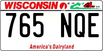 WI license plate 765NQE