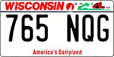 WI license plate 765NQG