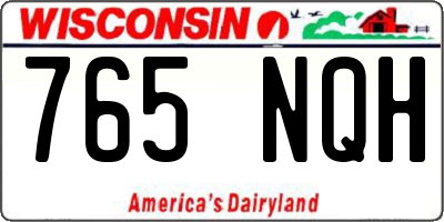 WI license plate 765NQH