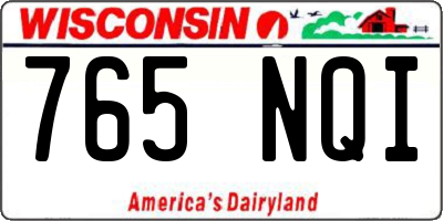 WI license plate 765NQI