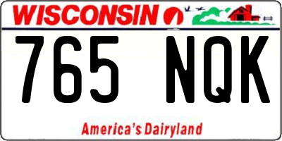 WI license plate 765NQK