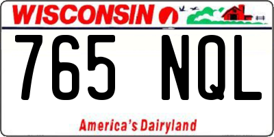 WI license plate 765NQL