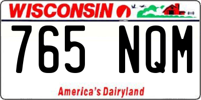 WI license plate 765NQM