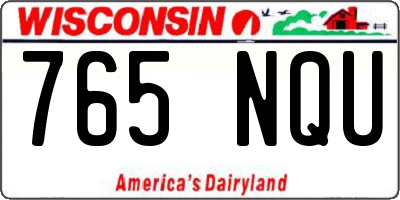 WI license plate 765NQU
