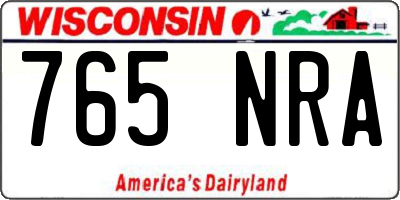 WI license plate 765NRA