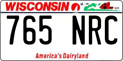 WI license plate 765NRC