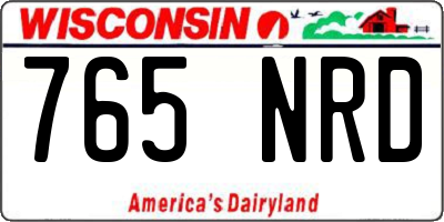 WI license plate 765NRD