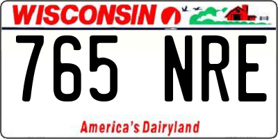 WI license plate 765NRE