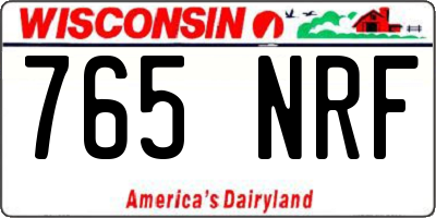WI license plate 765NRF