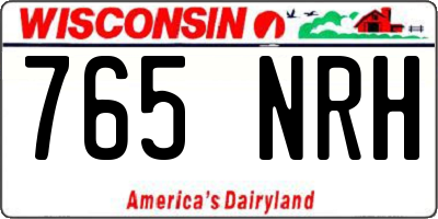 WI license plate 765NRH