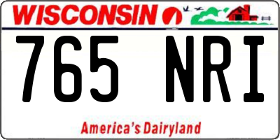 WI license plate 765NRI