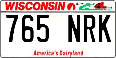 WI license plate 765NRK