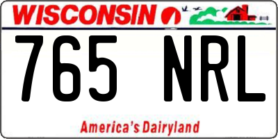 WI license plate 765NRL