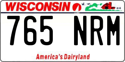 WI license plate 765NRM