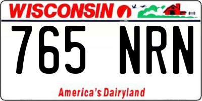 WI license plate 765NRN