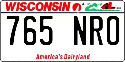 WI license plate 765NRO