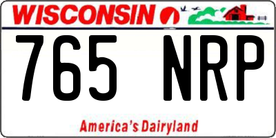 WI license plate 765NRP
