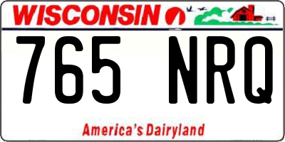 WI license plate 765NRQ