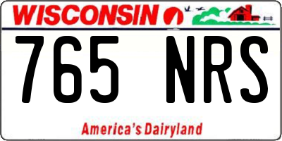 WI license plate 765NRS