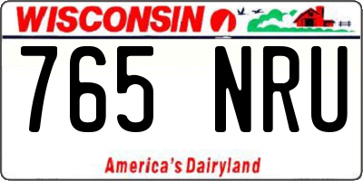 WI license plate 765NRU