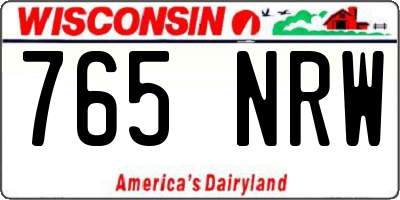 WI license plate 765NRW