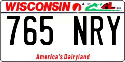 WI license plate 765NRY