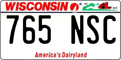 WI license plate 765NSC