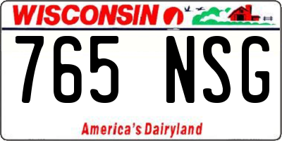 WI license plate 765NSG