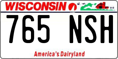 WI license plate 765NSH