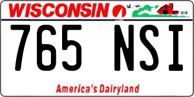 WI license plate 765NSI
