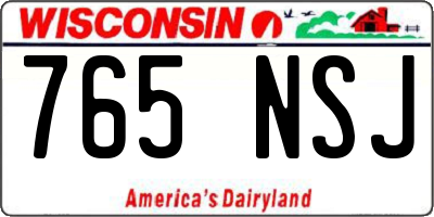 WI license plate 765NSJ