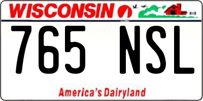 WI license plate 765NSL