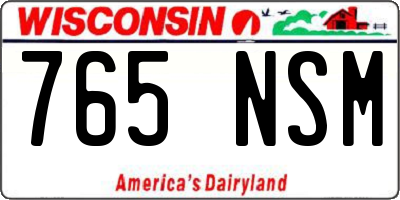 WI license plate 765NSM
