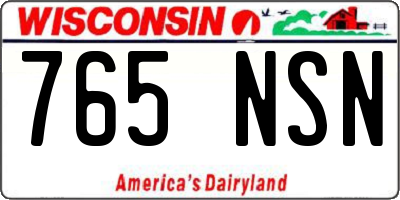 WI license plate 765NSN