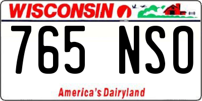 WI license plate 765NSO