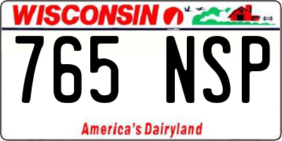 WI license plate 765NSP