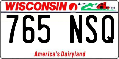 WI license plate 765NSQ