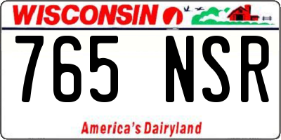WI license plate 765NSR
