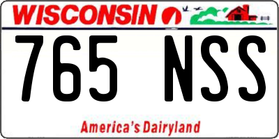 WI license plate 765NSS
