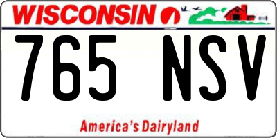 WI license plate 765NSV