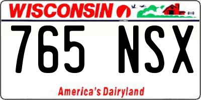 WI license plate 765NSX