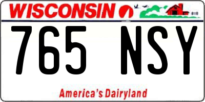 WI license plate 765NSY