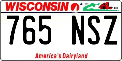 WI license plate 765NSZ