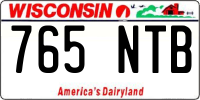 WI license plate 765NTB