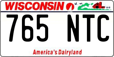 WI license plate 765NTC