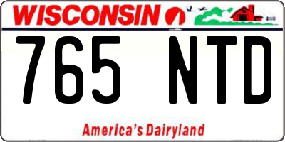 WI license plate 765NTD