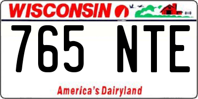 WI license plate 765NTE