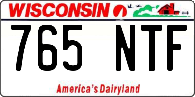 WI license plate 765NTF