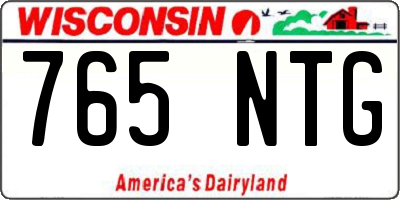 WI license plate 765NTG